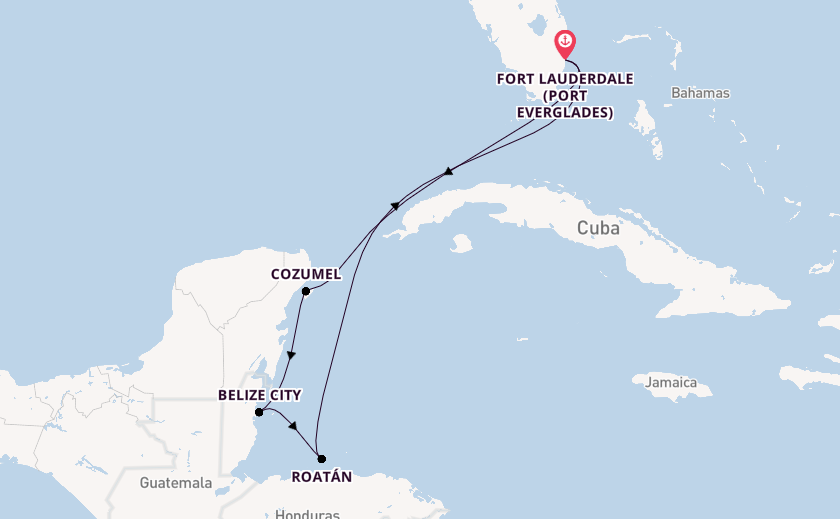 Western Caribbean from Fort Lauderdale (Port Everglades), Florida with the Star Princess