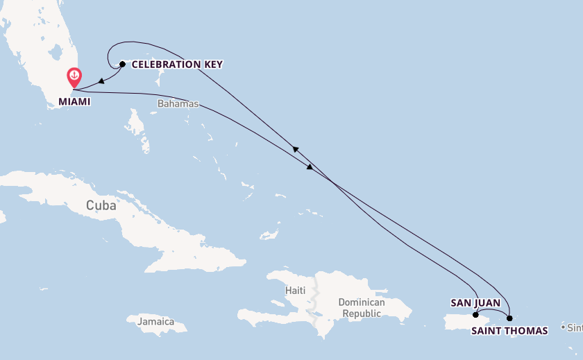 Caribbean from Miami, Florida with the Carnival Celebration