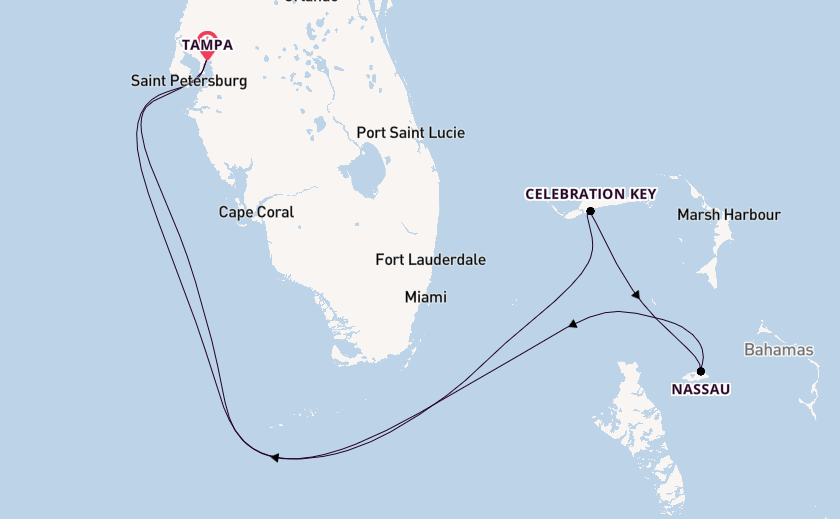 Caribbean from Tampa, Florida with the Carnival Paradise