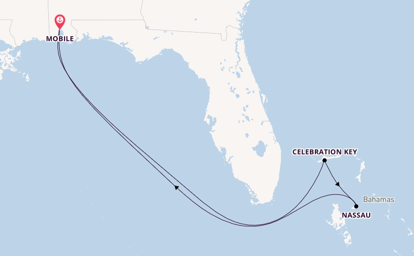 Caribbean from Mobile, Alabama, USA with the Carnival Spirit