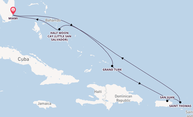 Caribbean from Miami, Florida with the Zuiderdam