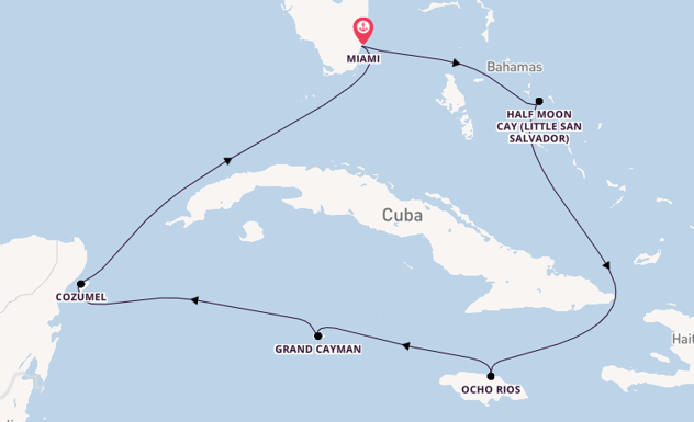 Caribbean from Miami, Florida with the Zuiderdam