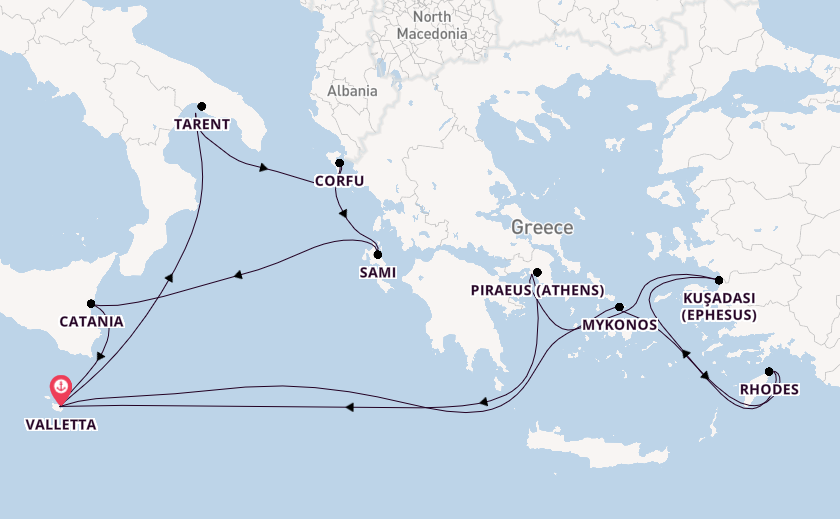 Mediterranean from Valletta, Malta with the Azura