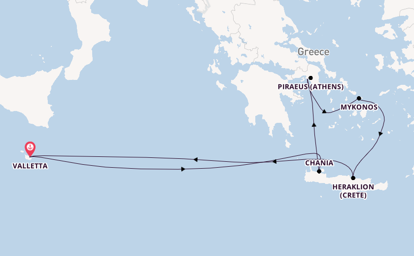 Mediterranean from Valletta, Malta with the Azura
