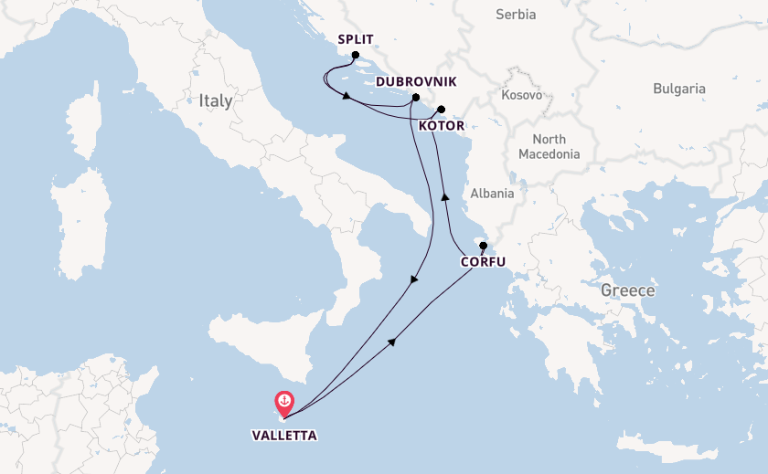 Mediterranean from Valletta, Malta with the Azura