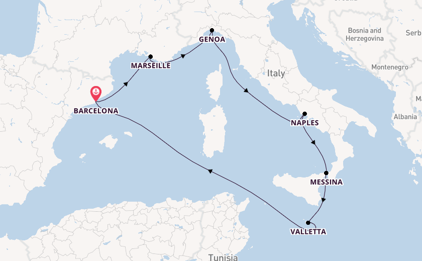 A Mediterranean Voyage: Barcelona, Provence, Italy & Malta
