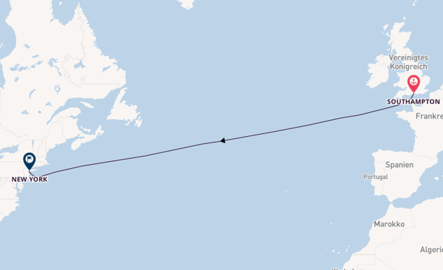 Transatlantik ab Southampton, Großbritannien auf der Queen Victoria