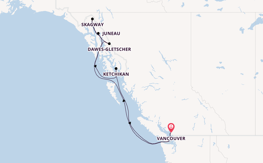 Alaska ab Vancouver, Kanada auf der Disney Wonder