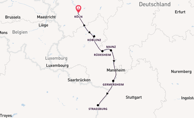 Rhein ab Köln, Deutschland auf der A-ROSA SILVA