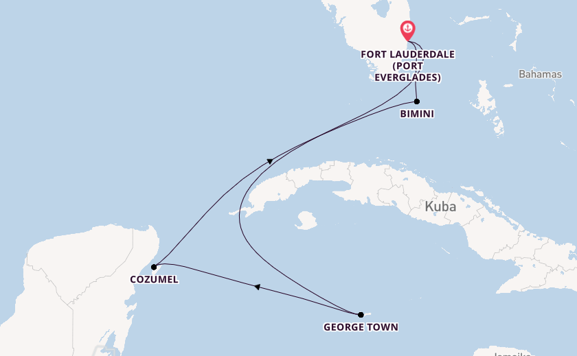 Karibik ab Fort Lauderdale (Port Everglades), USA auf der Celebrity Reflection
