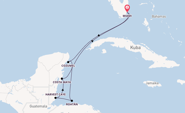 Westliche Karibik ab Miami auf der Vista