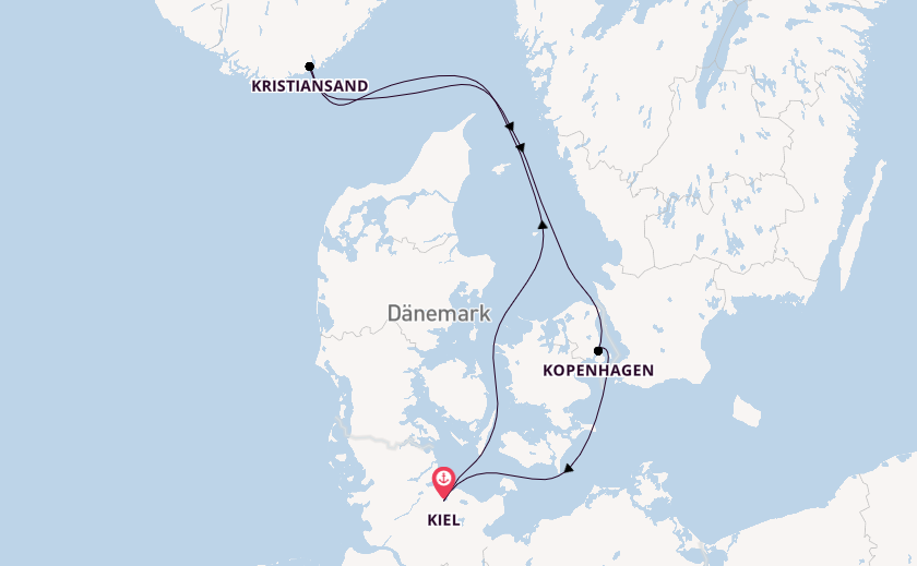 Kurzreise nach Kristiansand & Kopenhagen ab Kiel