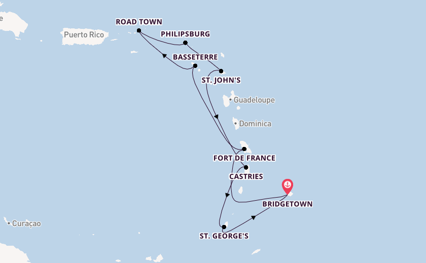 Südliche Karibik ab Bridgetown, Barbados auf der Arvia