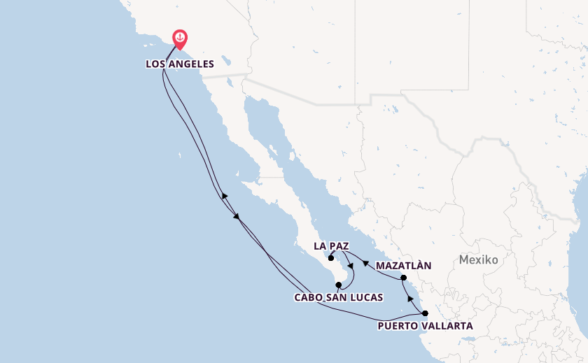 Mexikanische Riviera ab Los Angeles, USA auf der Carnival Panorama