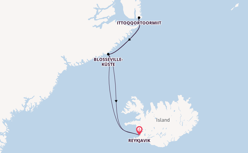Arktis ab Reykjavik, Island auf der Le Commandant Charcot