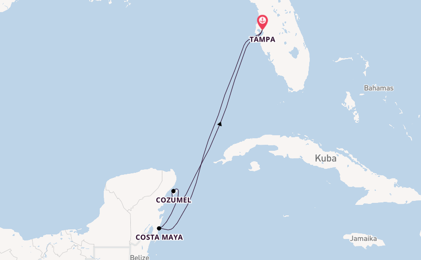 Westliche Karibik ab Tampa, Florida, USA auf der Enchantment of the Seas