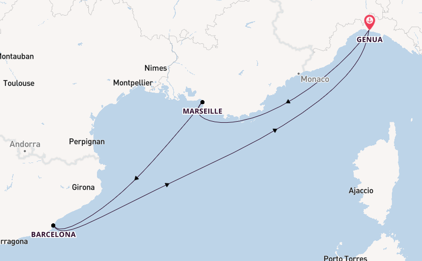 Westliches Mittelmeer ab Genua, Italien auf der MSC Splendida