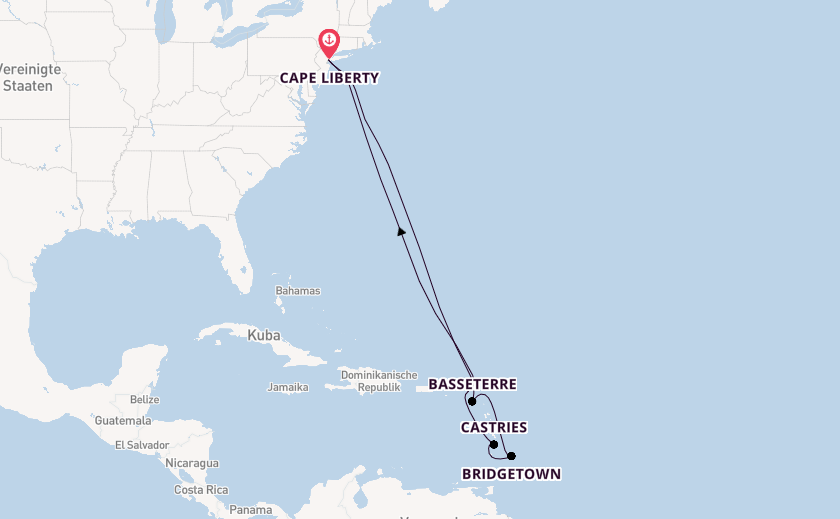 Karibik ab Cape Liberty, New Jersey auf der Odyssey of the Seas