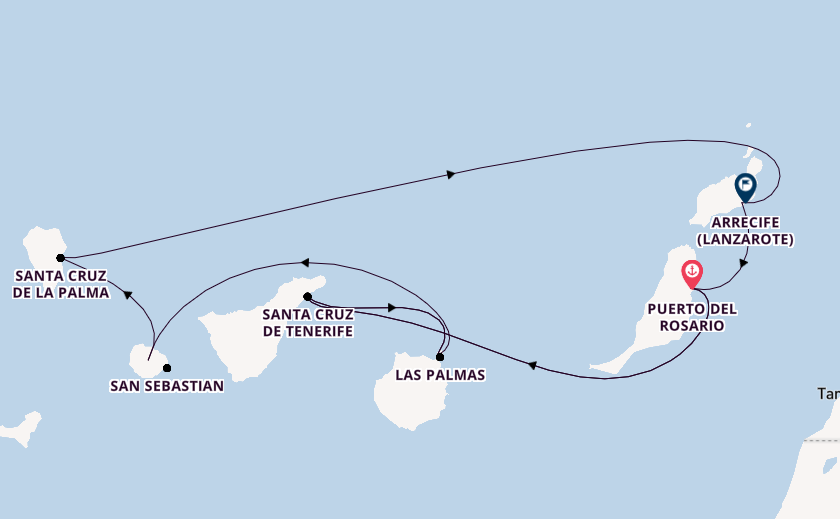 Kanarische Inseln ab Puerto del Rosario, Fuerteventura auf AIDAblu