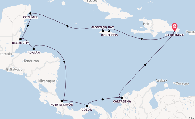 Karibik ab La Romana, Dominikanische Republik auf der Mein Schiff 1