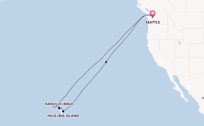 Polynesien ab Seattle, USA auf der Carnival Spirit