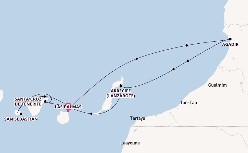 Kanarische Inseln ab Las Palmas, Gran Canaria auf der Mein Schiff 7