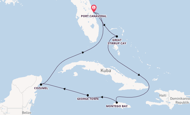 Karibik ab Port Canaveral, USA auf der Norwegian Epic