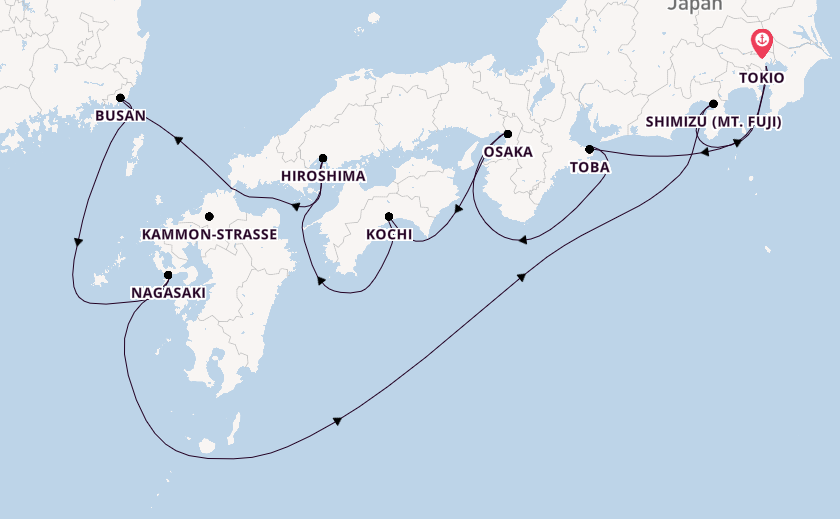 Japan ab Tokio, Japan auf der Diamond Princess