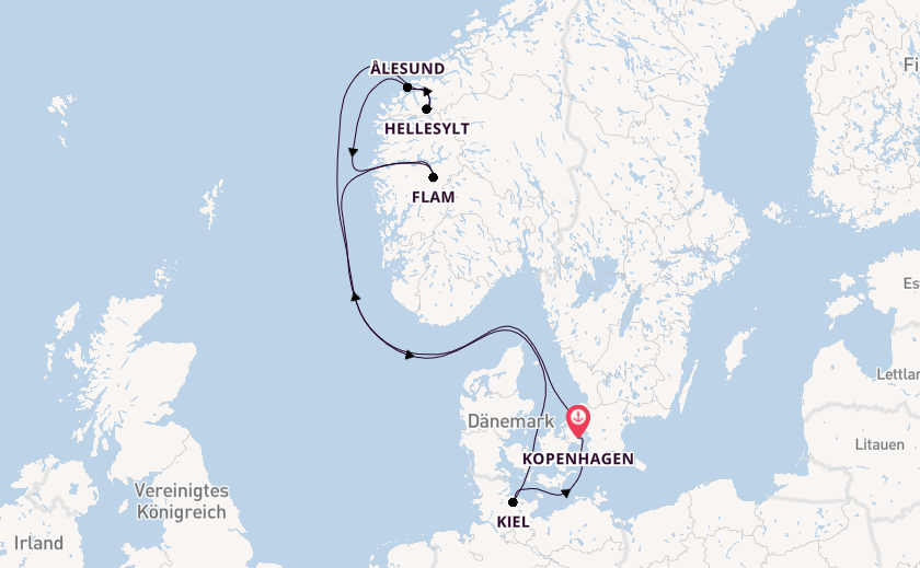 Norwegen ab Kopenhagen, Dänemark auf der MSC Euribia