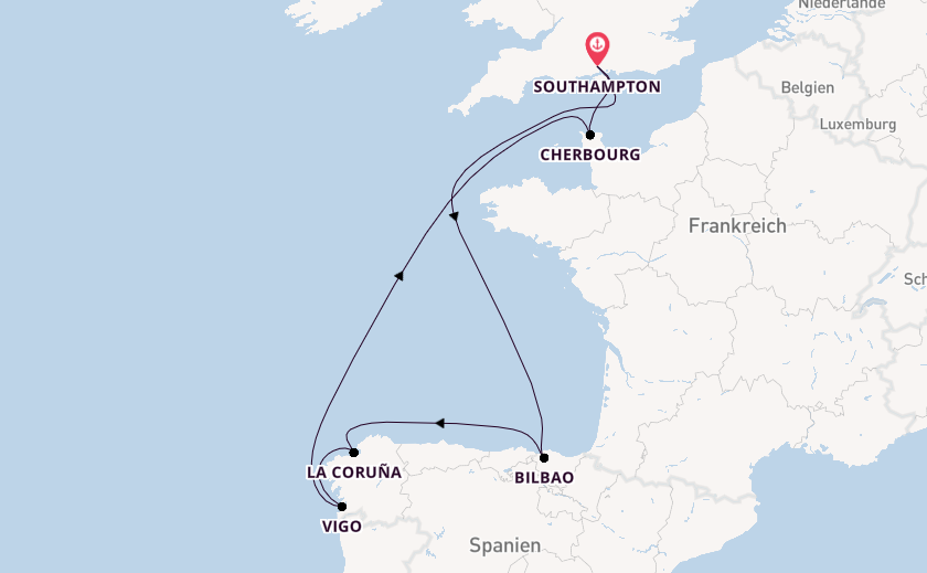 England ab Southampton, Großbritannien auf der Iona