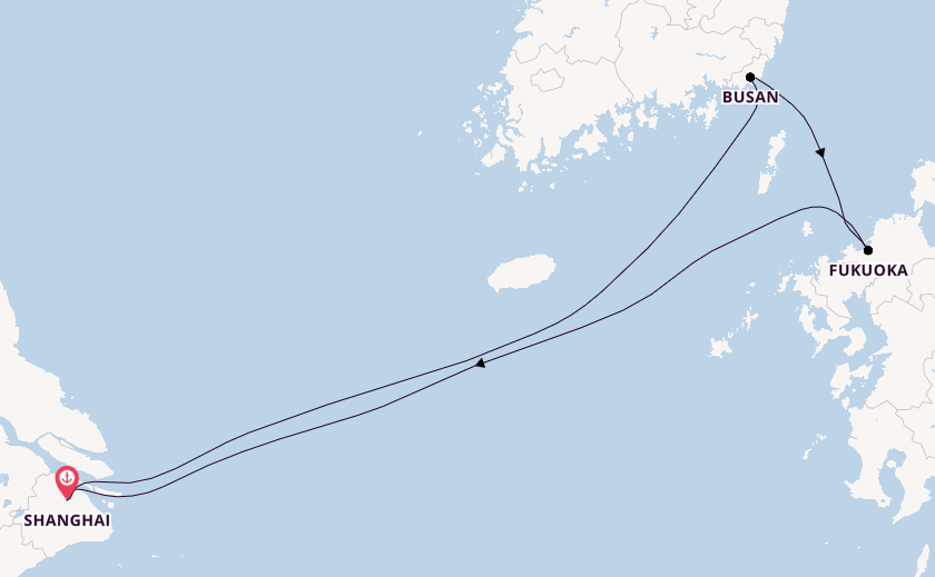 China ab Shanghai, China auf der Spectrum of the Seas
