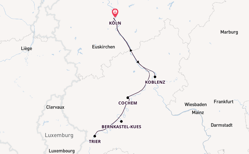 Rhein ab Köln, Deutschland auf der A-ROSA ALEA