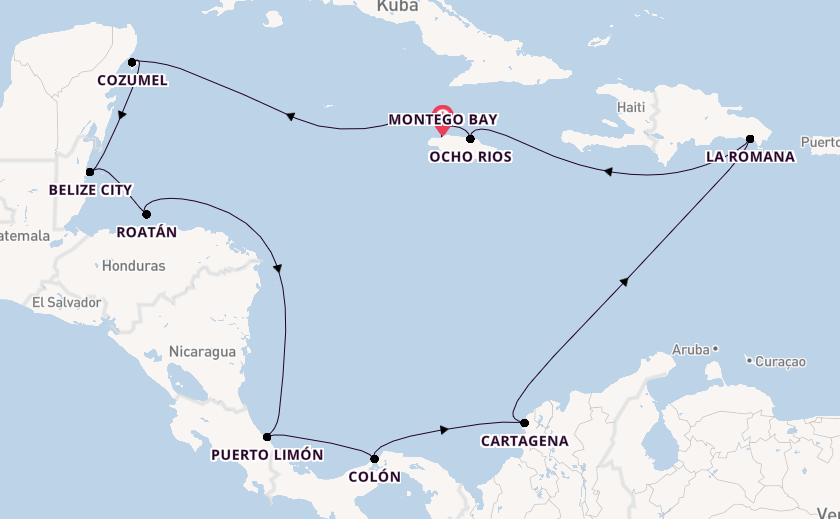 Karibik ab Montego Bay auf der Mein Schiff 1