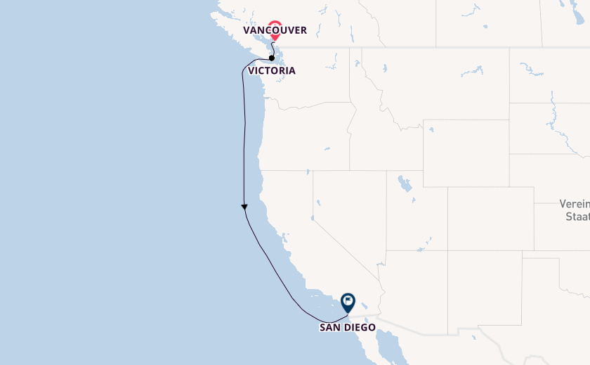 USA Westküste ab Vancouver, Kanada auf der Disney Wonder