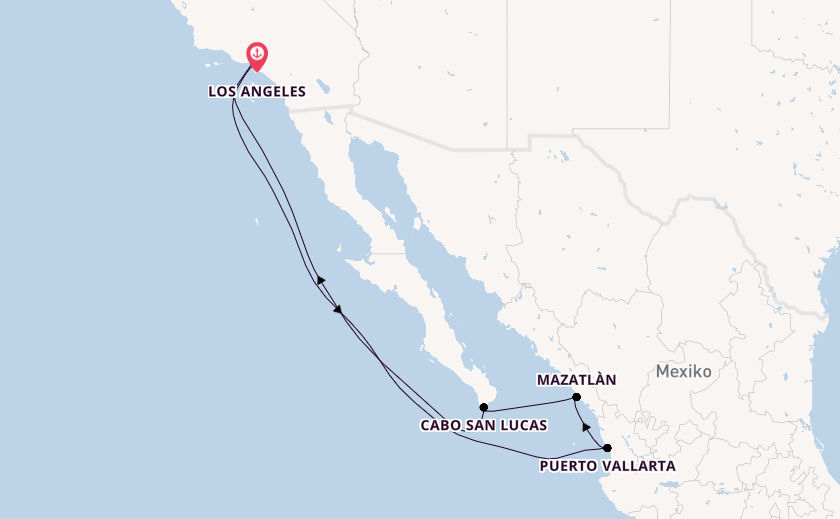 Mexikanische Riviera ab Los Angeles, USA auf der Norwegian Encore