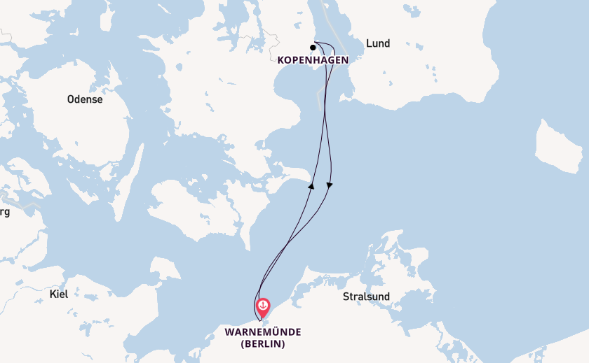 Ostsee ab Warnemünde, Deutschland auf der Mein Schiff 7
