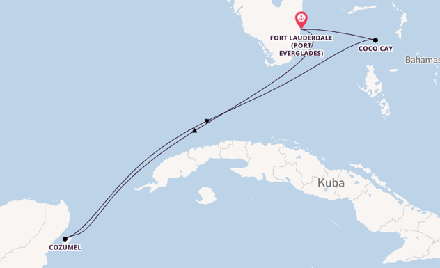 Karibik ab Fort Lauderdale (Port Everglades), USA auf der Oasis of the Seas