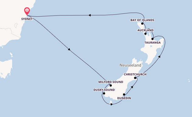 Neuseeland ab Sydney auf der Celebrity Edge