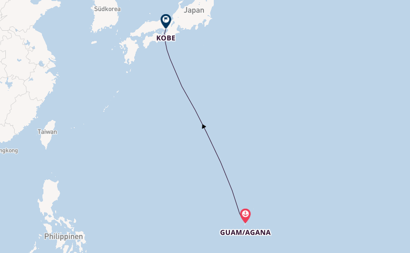 Japan ab Guam/Agana, USA auf der Le Jacques Cartier