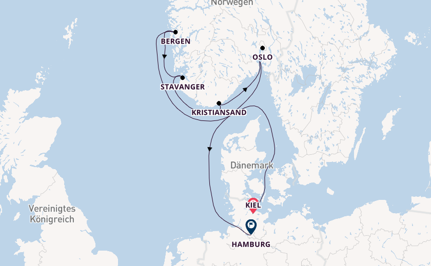 Norwegen ab Kiel, Deutschland auf AIDAnova
