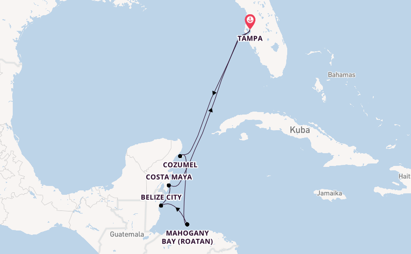 Westliche Karibik ab Tampa, Florida, USA auf der Radiance of the Seas