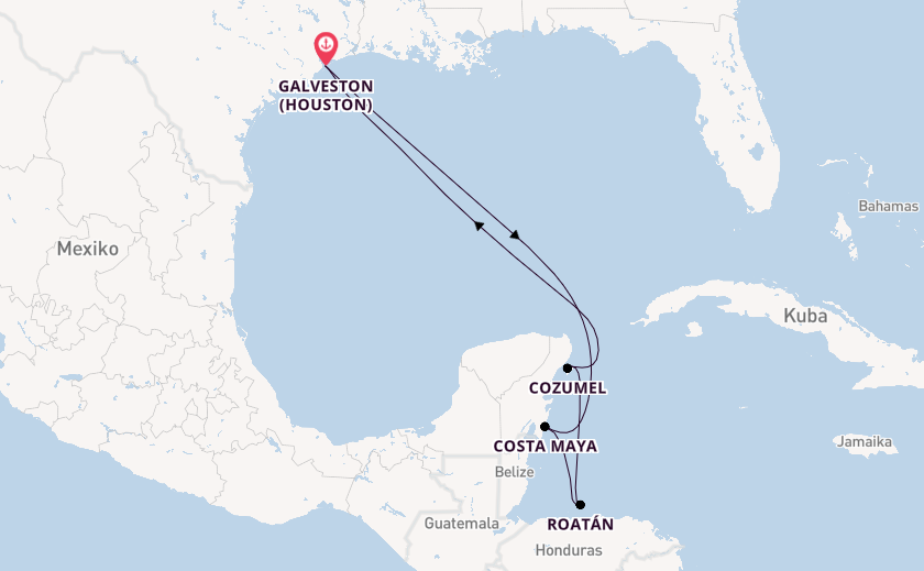 Westliche Karibik ab Galveston (Houston), USA auf der MSC Seascape