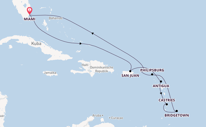 Karibik ab Miami auf der Queen Elizabeth