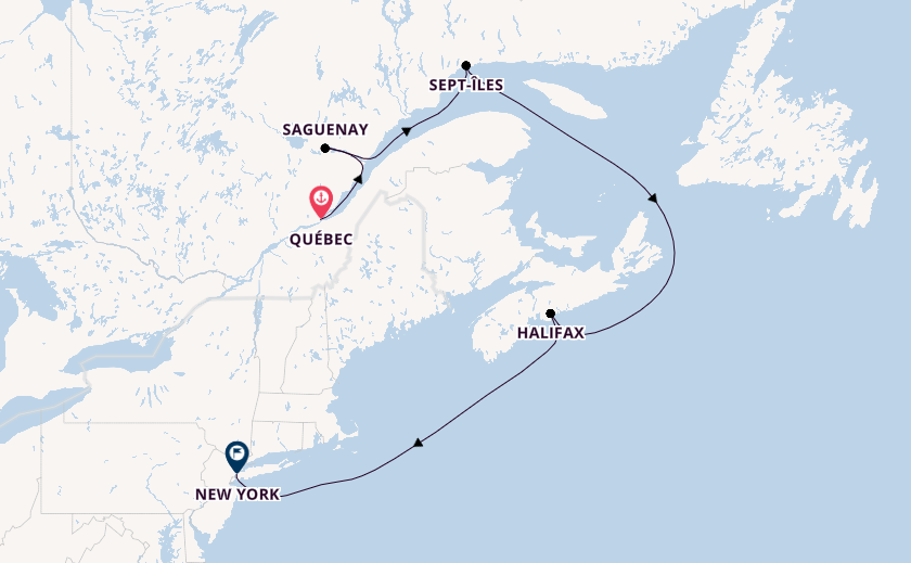 USA Ostküste ab Québec, Kanada auf der Queen Mary 2