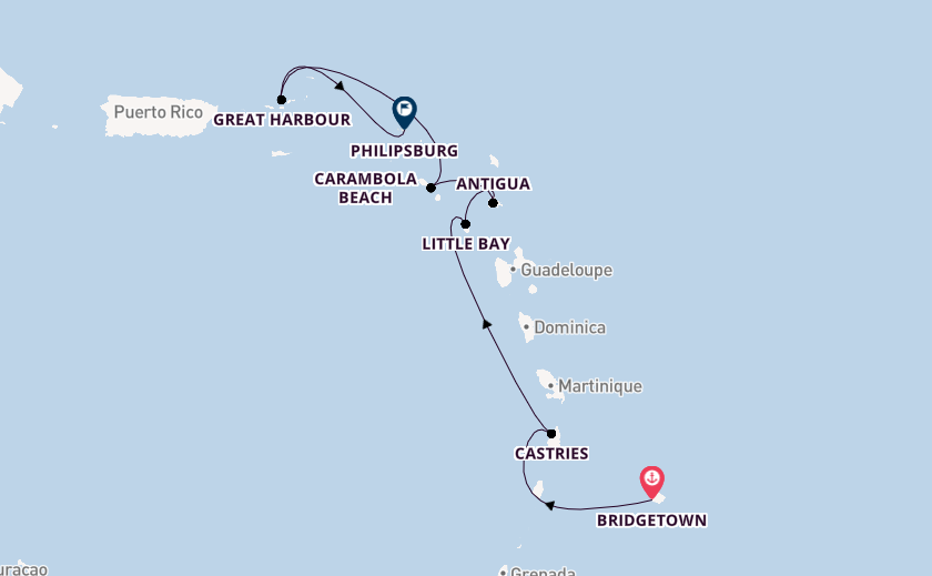 Karibik ab Bridgetown, Barbados auf der Seabourn Ovation