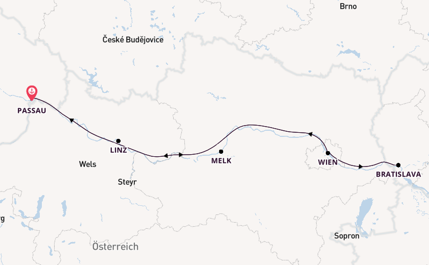 Donau ab Passau auf der A-ROSA MIA