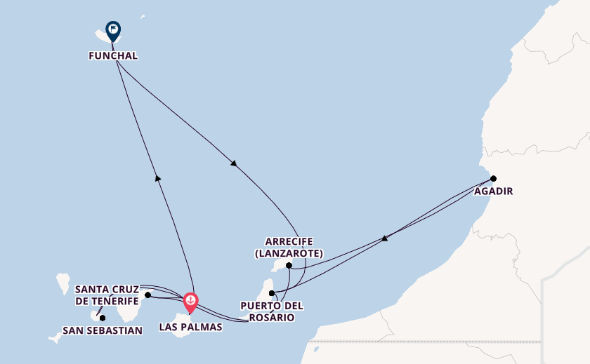 Kanarische Inseln ab Las Palmas, Gran Canaria auf AIDAblu