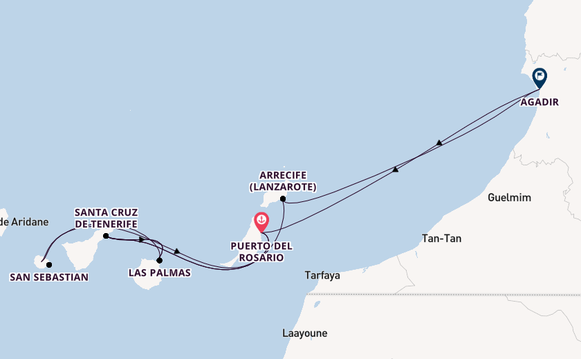 Kanarische Inseln ab Puerto del Rosario, Fuerteventura, Spanien auf AIDAblu