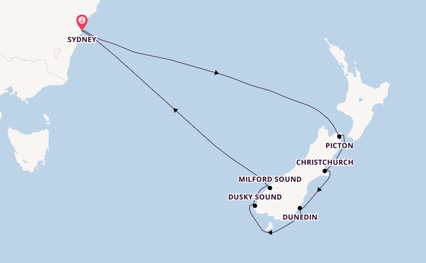 Neuseeland ab Sydney auf der Anthem of the Seas