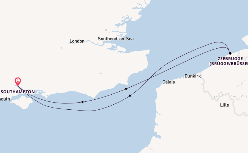 England ab Southampton, Großbritannien auf der Queen Mary 2
